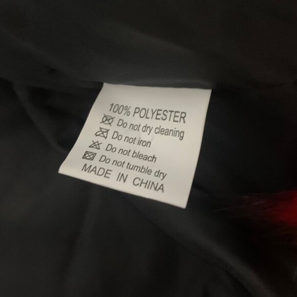 FASHION Red Faux Fur Hooded Long Sleeve Cropped Coat Plush Jacket Womens 2XL - Picture 6 of 6